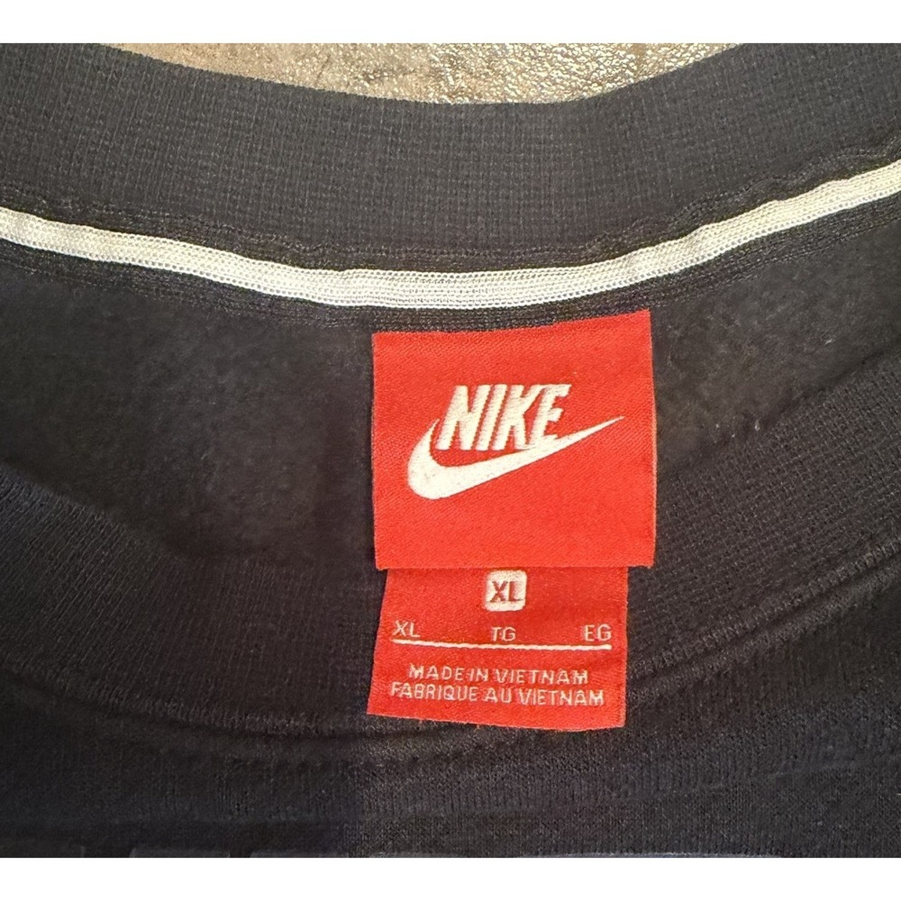 Nike Air Sweatshirt Black Cropped Boxy Oversized Fleece Side Zip Pullover Size S - Picture 5 of 7